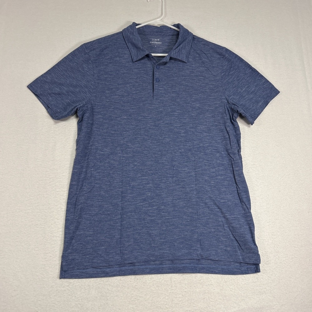J Crew Performance Polo Shirt Mens Large Blue Short Sleeve Stretch Golf AU609